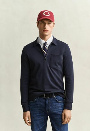 GANT, GANT HALF-ZIP SWEATSHIRT - Langarmshirt - evening blue