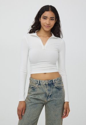 Terranova CON HALF ZIP - Maglietta a manica lunga - bianco lana