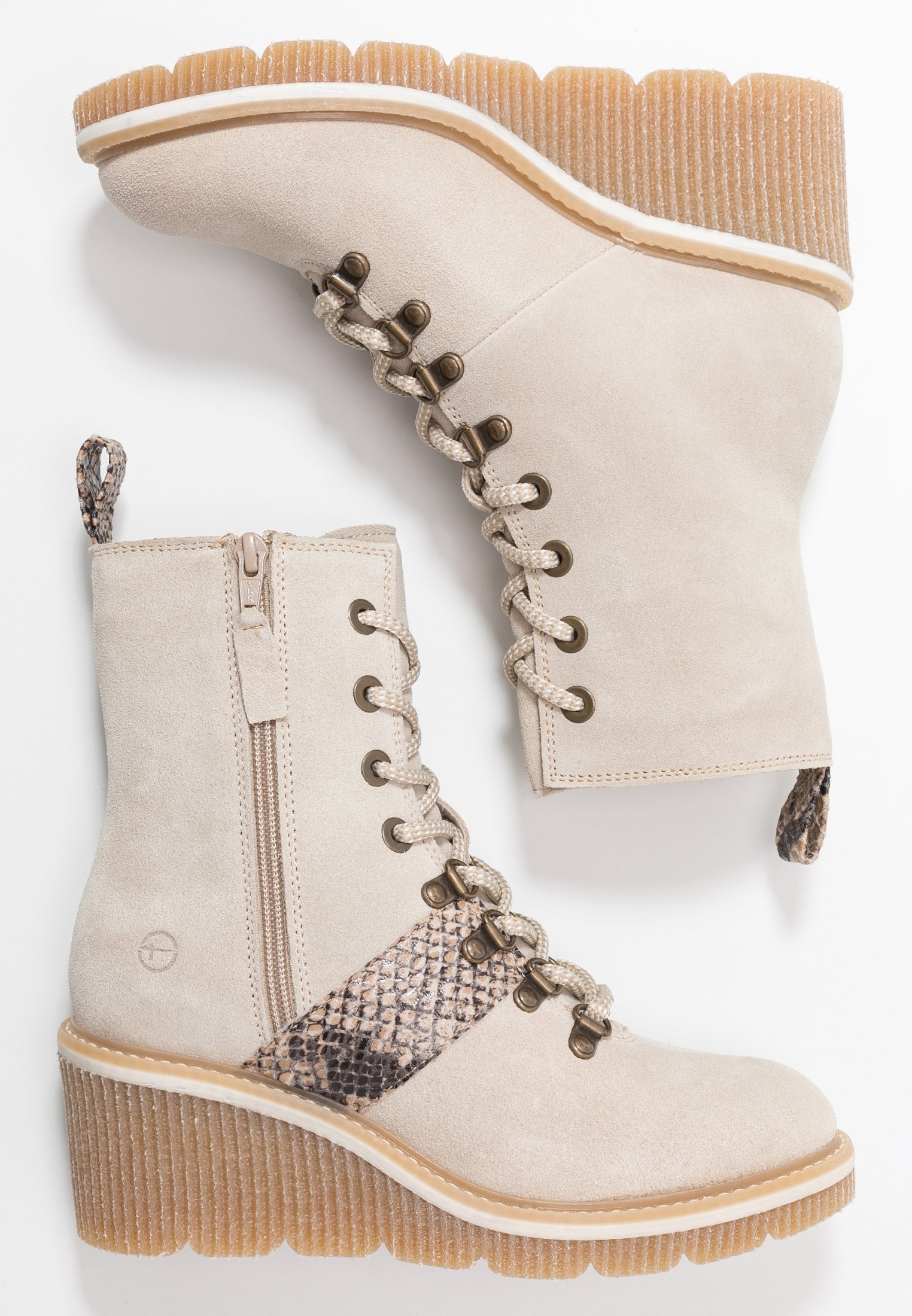 Tamaris Enkellaarsjes met sleehak beigeBeige Zalando.nl Tamaris BOOTS Enkellaarsjes met sleehak beigeBeige