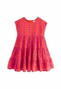 Next - BRODERIE - REGULAR FIT - Hverdagskjole - pink orange Miniaturebillede 1