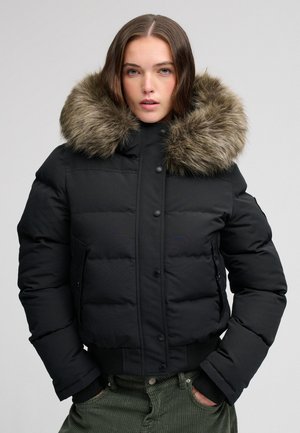 Superdry & Co SUPERDRY EVEREST HOODED BOMBER JACKET... - Vinterjakker - black