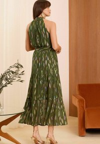 Love & Roses HALTERNECK  RUFFLE REGULAR FIT - Rochie maxi - khaki green metallic