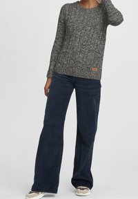 Oxmo Strickpullover - mottled dark grey