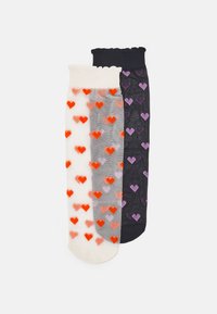 DAGMAR HEARTS SOCK 2 PACK - Socken - white/black