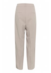 Ljust beige byxor med en skräddarsydd passform, med ett midjeband med öglor, två bakfickor och ett slätt, texturerat tyg.