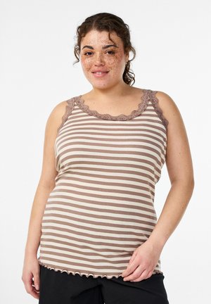 Tops - taupe gray stripe