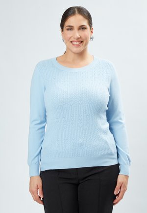 FANCY CREW NECK - Striktrøje - light blue