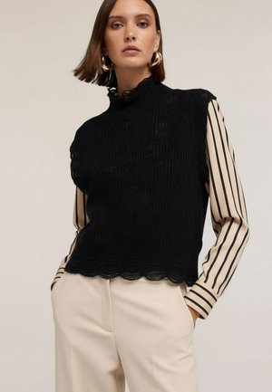 Motivi MAGLIA LAVORATA - T-paita - nero