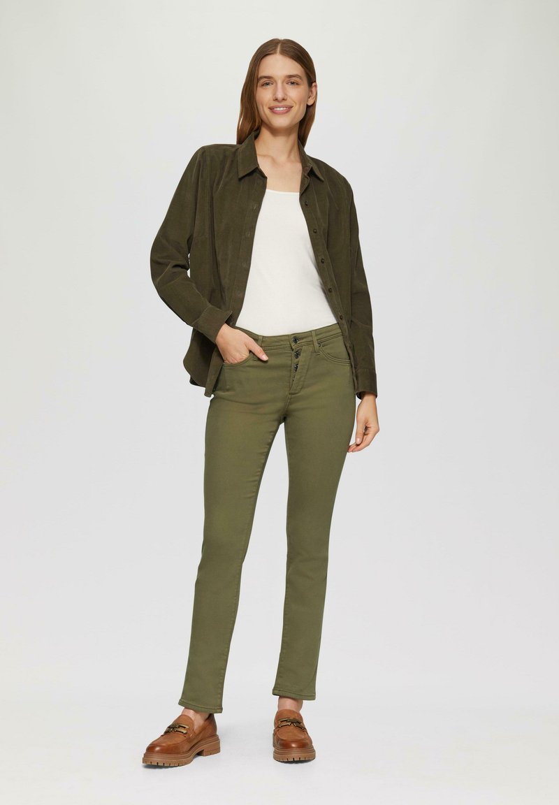 s.Oliver Slim fit jeans donkergroen