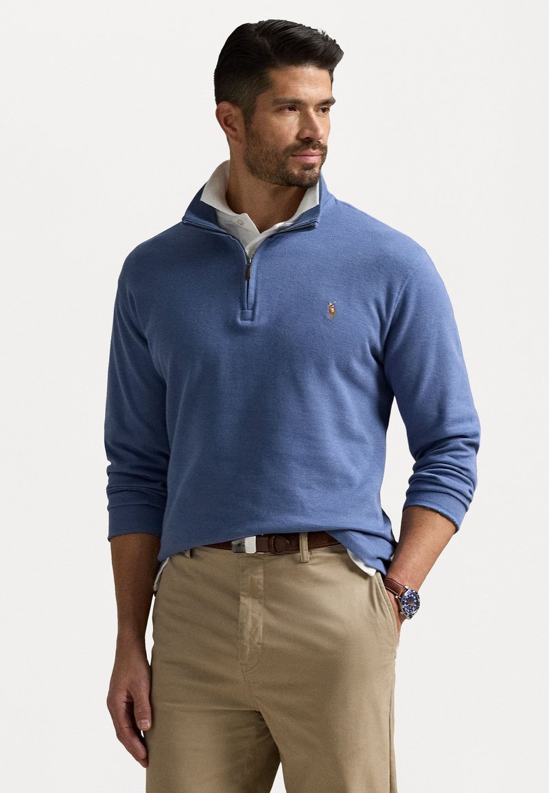 Polo Ralph Lauren Big & Tall - ESTATE-RIB QUARTER-ZIP PULLOVER - Striktrøje - capri blue, Forstør
