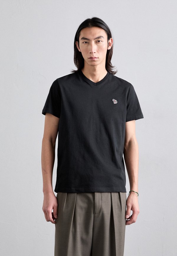 V NECK ZEBRA - Basic T-shirt