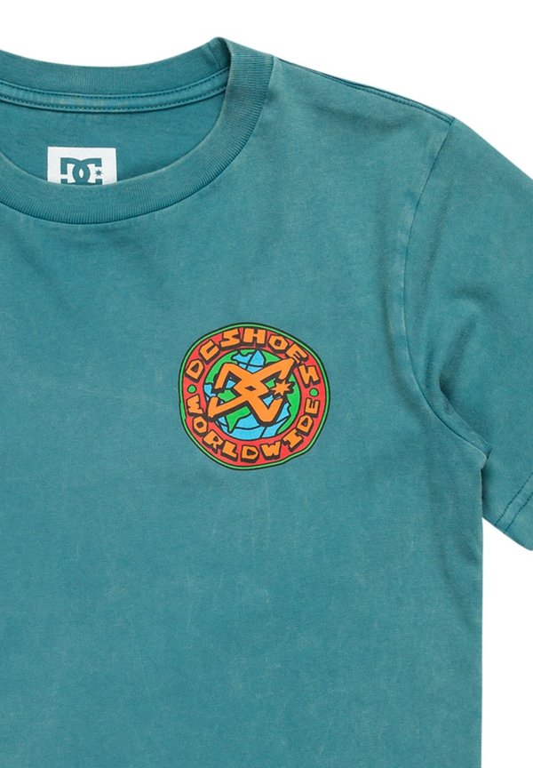 SPINNER SHORT SLEEVES - Print T-shirt - btgw deep teal acid wash2