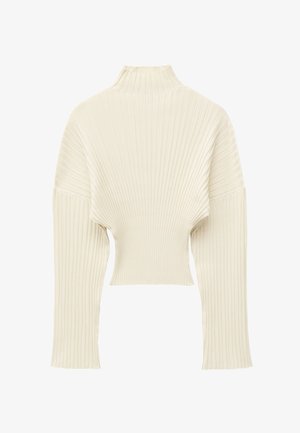 & OTHER STORIES, & OTHER STORIES RIBBED MOCK-NECK JUMPER - Pullover - white