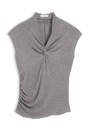 Tommy Hilfiger, KNOT DETAIL TOP - Top - medium grey heather
