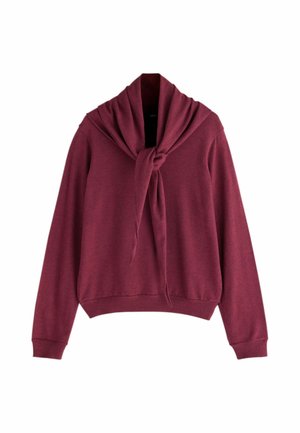 Next, REGULAR FIT - SCARF DETAIL LONG SLEEVE KNIT LOOK TOP - Striktrøje - wine