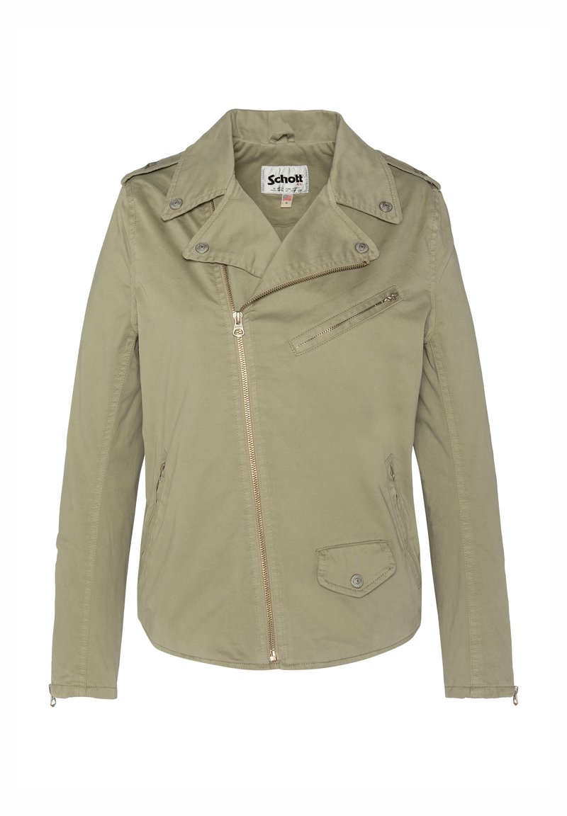 Schott Imitatieleren jas groen Schott Imitatieleren jas groen