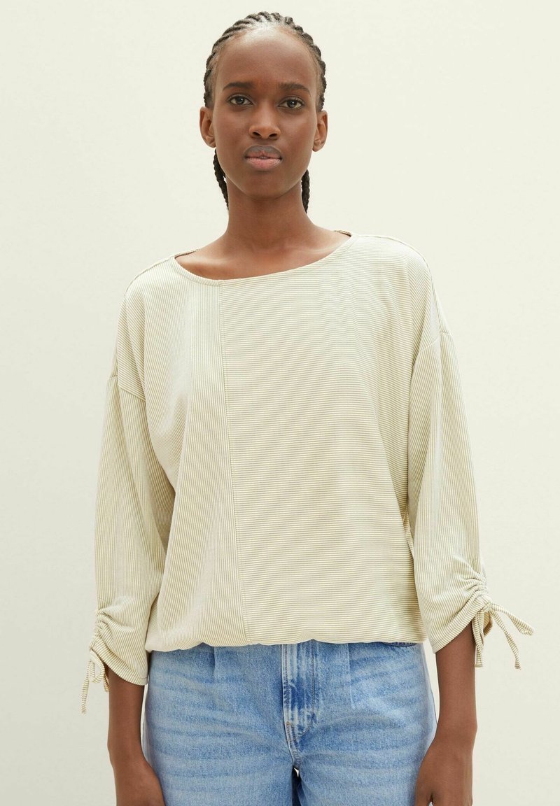 TOM TAILOR DENIM STRUCTURED STRIPE - Top dugih rukava - small stripe