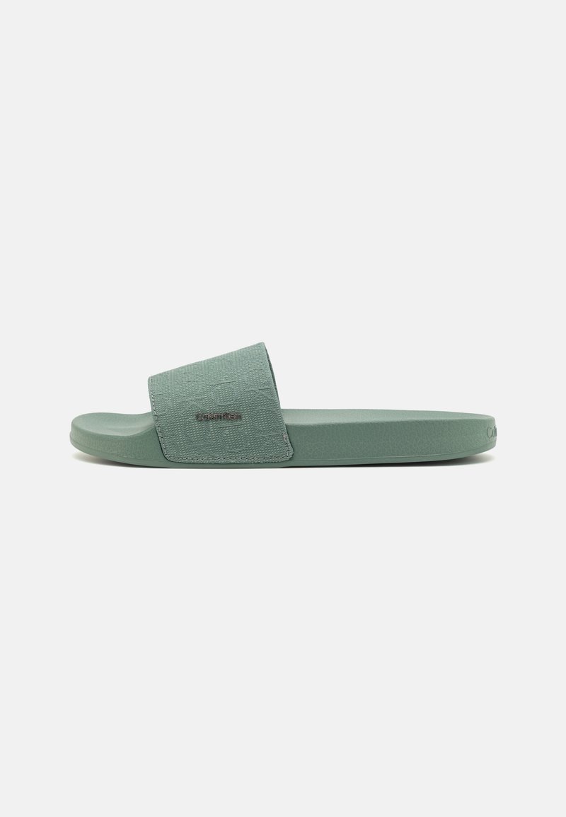 Calvin Klein POOL SLIDE - Papuci - meteor green/verde - Zalando.ro