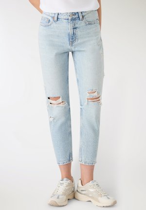 CON STRAPPI - Jeans mom fit - blu denim chiaro