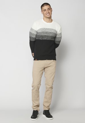 Strickpullover - black white grey