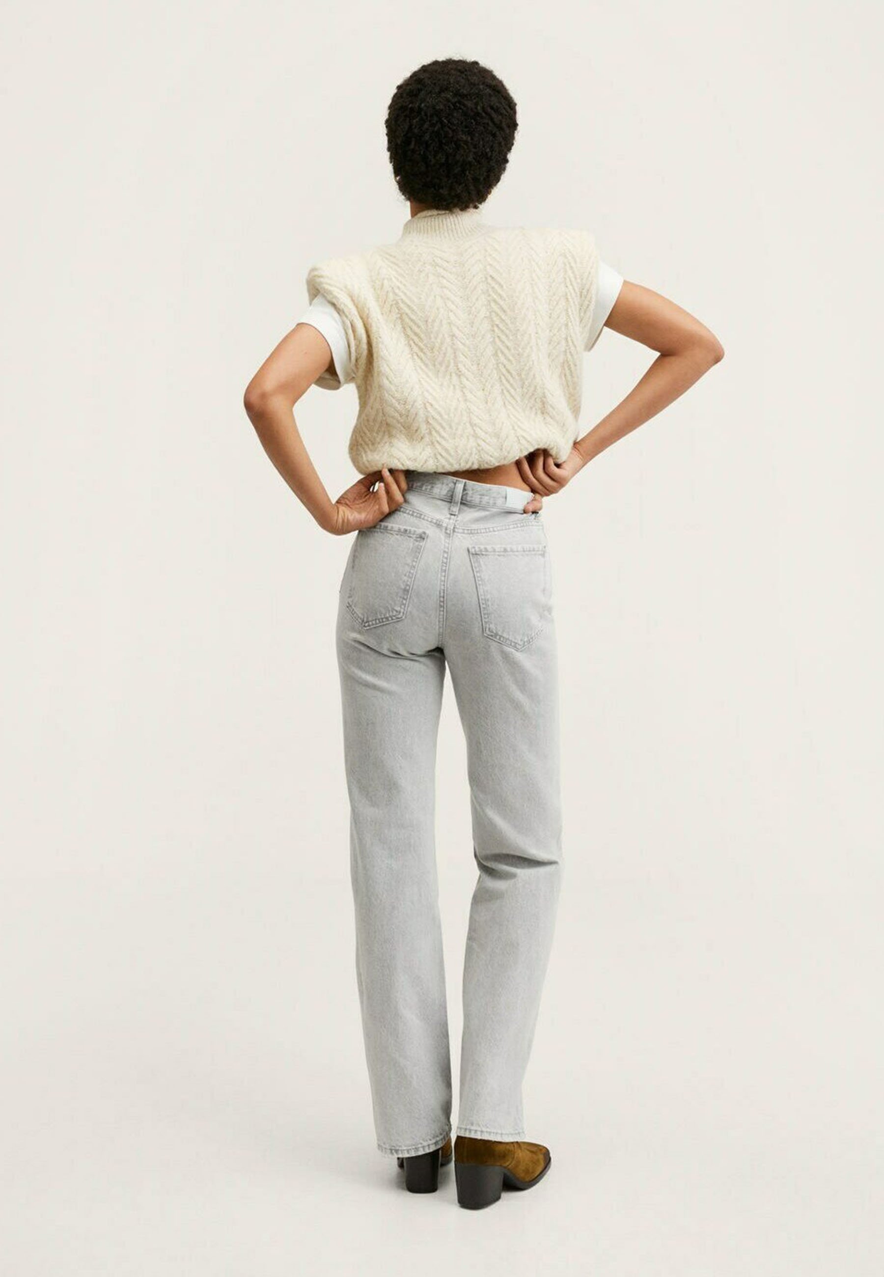Mango KAIA - Straight leg jeans - gris denim/Grijs denim/greydenim -  Zalando.nl
