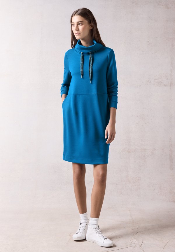 MIT GROSSEM KRAGEN - Freizeitkleid - blau