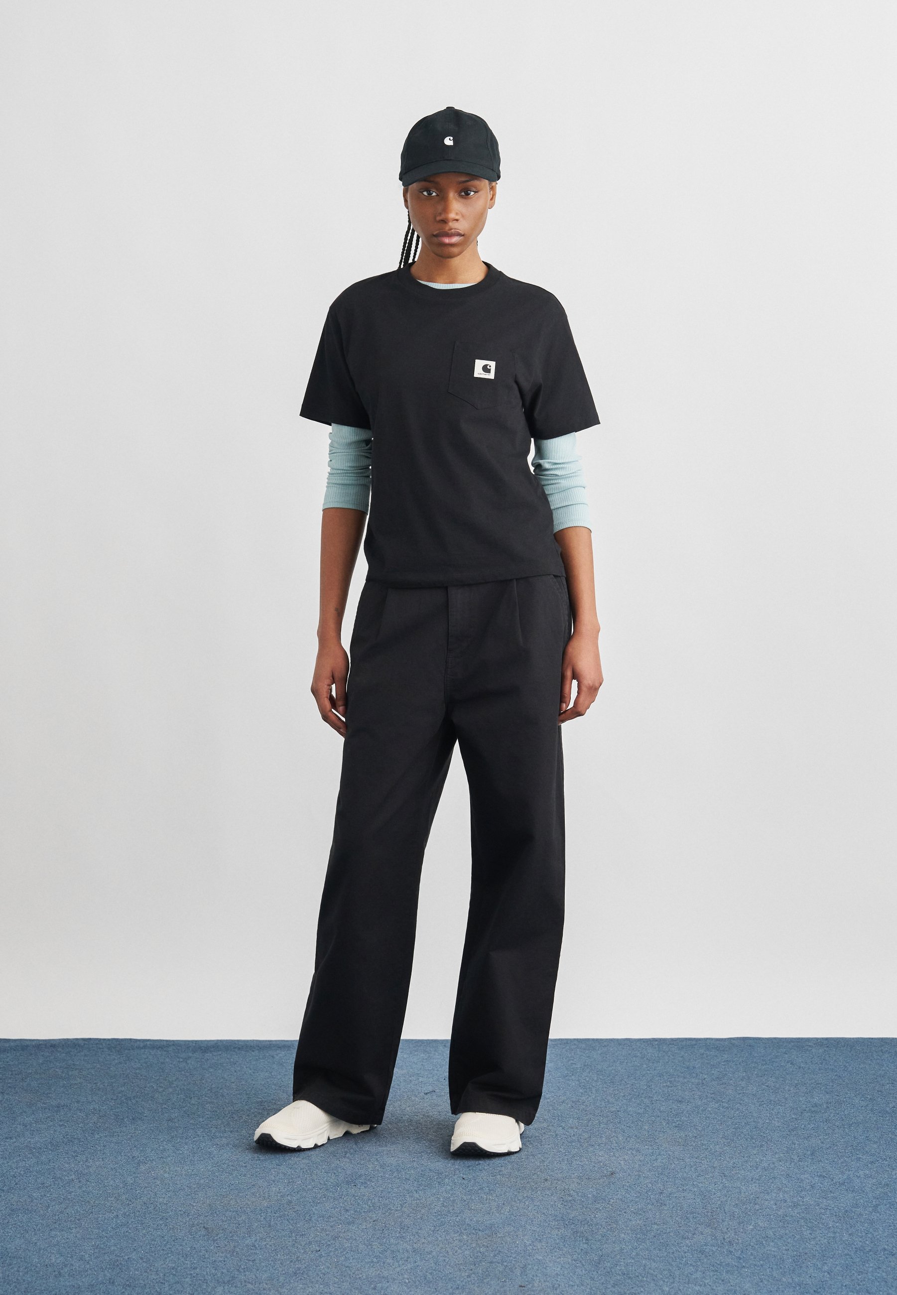 Carhartt WIP MARV PANT LENEXA - Trousers - black stone washed