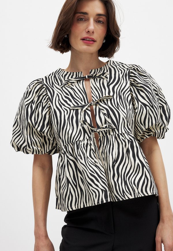 PUFF SLEEVE FRONT  - Bluse - zebra
