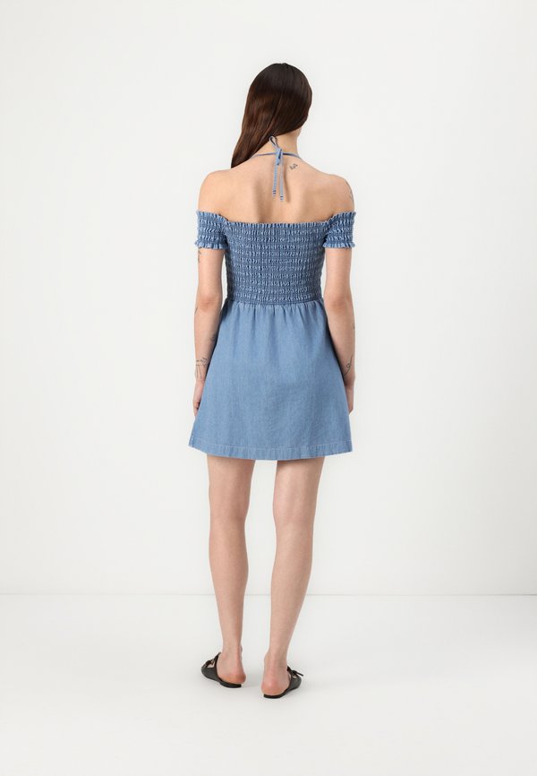 FIT AND FLARE DRESS - Denim dress - denim medium3