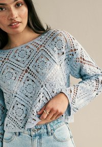 Next REGULAR FIT - Pitkähihainen paita - light blue