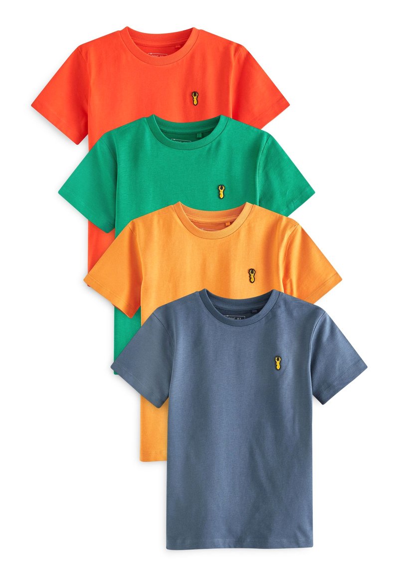 Next - 4 PACK STAG EMBROIDERED SHORT SLEEVE - T-shirt basic - orange, Ingrandire