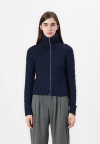 Hollister Co. Hollister Comfy Cloud Zip-Up Cable-Knit Sweater - Casaco de malha - blue
