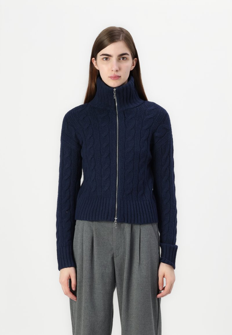 Hollister Co. Hollister Comfy Cloud Zip-Up Cable-Knit Sweater - Casaco de malha - blue