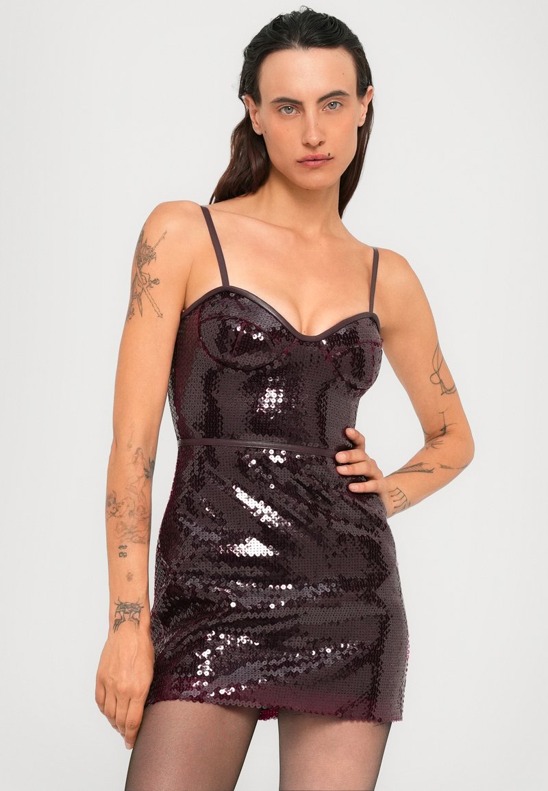 David Koma CAMI MINI SEQUIN DRESS - Cocktail dress / Party dress -  burgundy/dark red