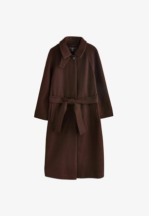 Next, PETITE FIT - BELTED UNLINED COAT - Klassisk frakke - chocolate brown