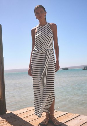 TIESIDE SLEEVELESS  - REGULAR FIT - Vestido largo - white black stripe