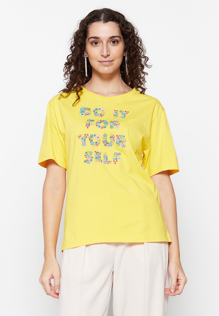 CHIARA FERRAGNI T-shirt print geel