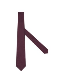 Burgundska kravata s teksturiranim vzorcem, ki se zožuje do konice. Narejena iz tkanine, ima klasičen dizajn za formalna oblačila.