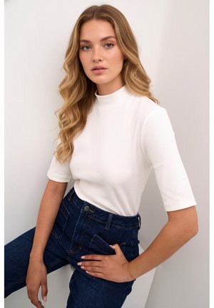 Kaffe KACARLA TURTLENECK - Tricou basic - chalk