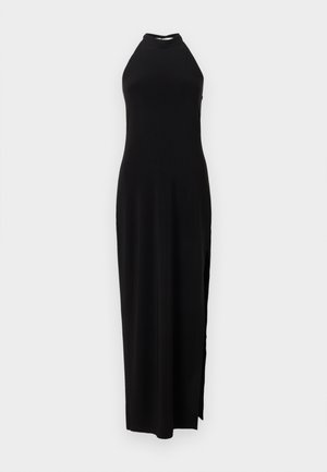 HALTER LONG DRESS SIDE SLIT - Koktajl obleka/za zabavo - black