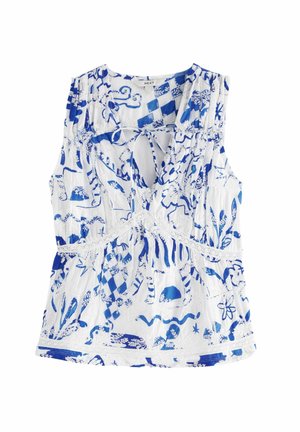 Next BRODERIE SLEEVELESS TIE - Blusa - blue print