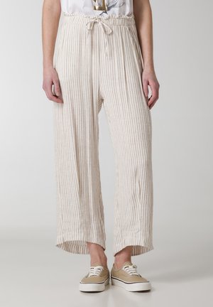 PINSTRIPED SLOUCHY - Stoffhose - crema