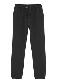 Sorte sweatpants lavet af blødt bomuldsblandingsmateriale, med elastisk talje og snøre, ribbede manchetter og sidelommer.