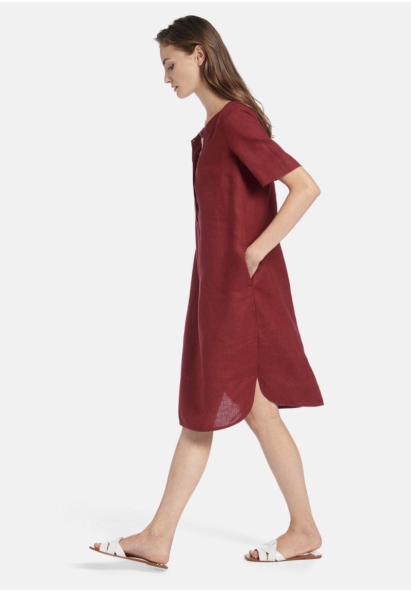 Peter Hahn Kleid Leinen Freizeitkleid Bordeaux Zalando De 
