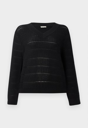 TOM TAILOR DENIM V NECK - Džemperis - deep black
