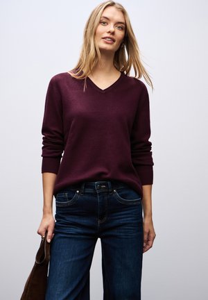 KUSCHELIGER V-NECK - Trui - rot