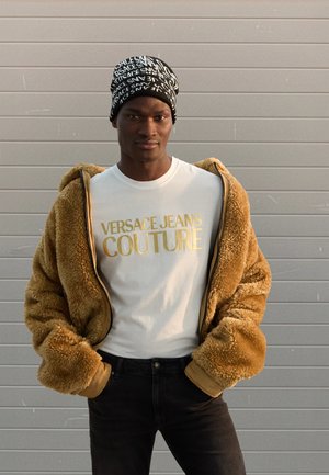 LOGO - T-shirt imprimé - white/gold-colored