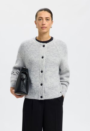 Selected Femme SLFLULU CARDIGAN - Kardigán - light grey melange