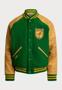 VINTAGE-INSPIRED LETTERMAN JACKET - Bomber Jacket - fuji green