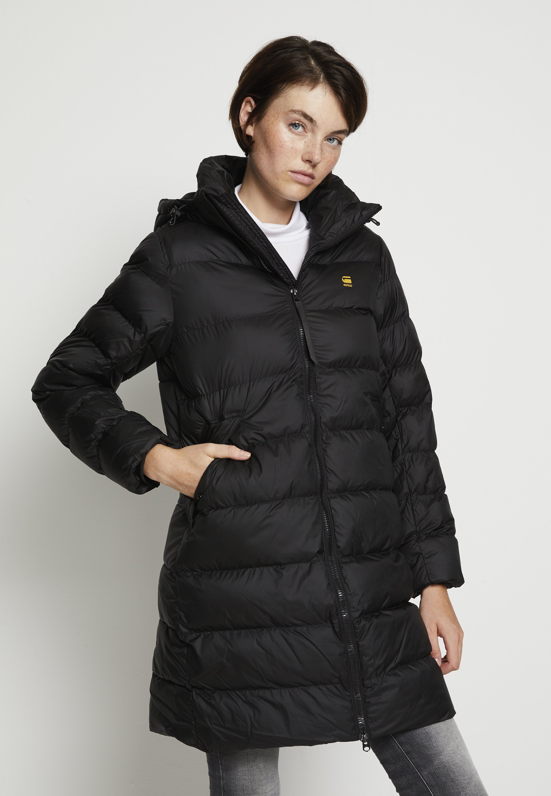 G Star WHISTLER SLIM LONG COAT Vinterkåpe frakk black G Star Kåpe Whistler HDD Slim Long Coat Wmn Svart